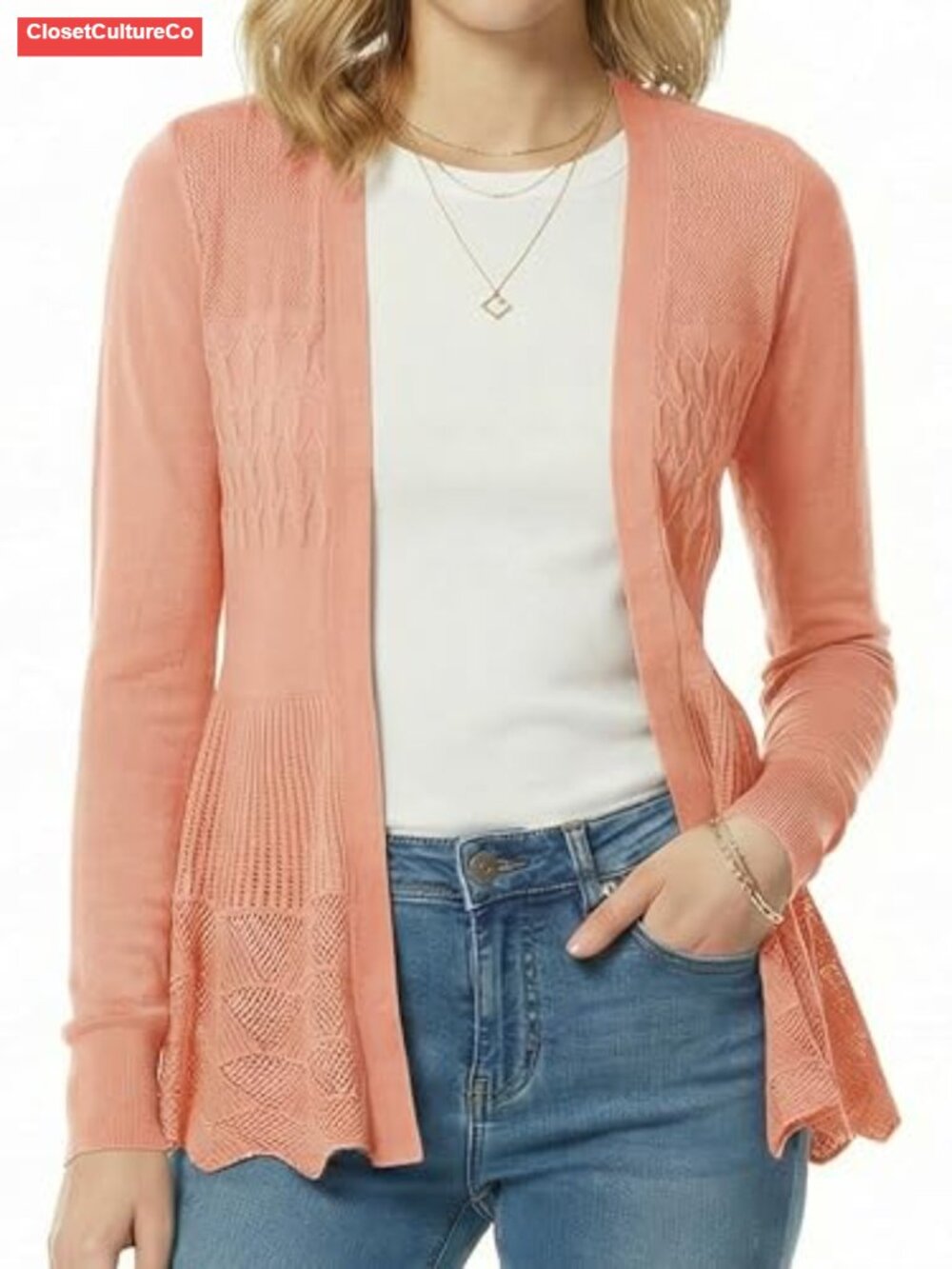 Lightweight Open Front Draped Knit Cardigan Sweater